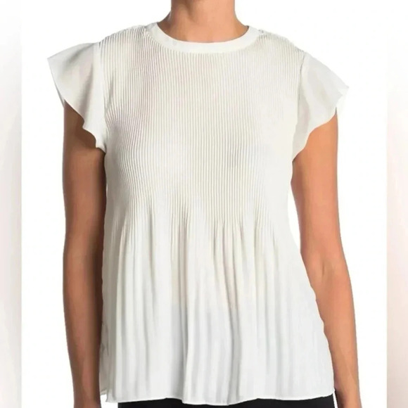 Adrianna Papell white flowy blouse SZ XL - Picture 1 of 5